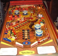 Image # 12766: Sharpshooter Playfield 
(Some drop targets in this image are not original to this game.)