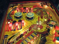 Image # 12767: Sharpshooter Illuminated Upper Playfield 
(Some drop targets in this image are not original to this game.)