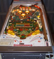 Image # 49294: Sheba Illuminated Playfield 
(The coin door has been repainted. Serial number SH-1016.)