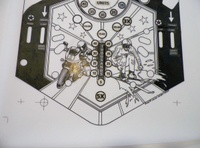 Image # 70914: Beat the Clock Original Blackline for Playfield 
(Artist is Tony Ramunni.Ink/felt pen on Mylar.Dimensions 22 1/2 inches by 41 inches.)