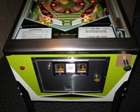 Image # 41243: Beat Time Cabinet - Front - Blue Version #90909 
(The front of this cabinet has been repainted but is included here to show its other features. Serial number 90909.)