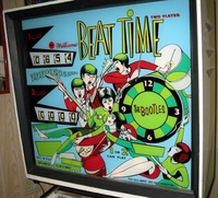 Image # 41229: Beat Time Backglass - Blue Version #90909 
(Serial number 90909.)