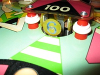 Image # 41238: Beat Time Playfield - Detail - Blue Version #90909 
(Serial number 90909.)