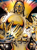 Image # 36190: Silverball Mania Illuminated Backglass - Detail