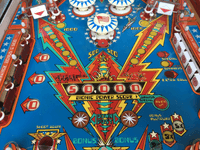 Image # 75801: The Six Million Dollar Man Early Production Middle Playfield 
(Serial number ESM1097.)