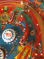 Image # 75816: The Six Million Dollar Man Playfield - Detail 
(Serial number ESM1153.)
