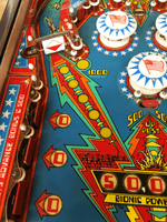 Image # 75817: The Six Million Dollar Man Playfield - Detail 
(Serial number ESM1153.)