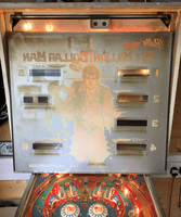 Image # 75827: The Six Million Dollar Man Backglass - Reverse 
(Serial number ESM1153.)