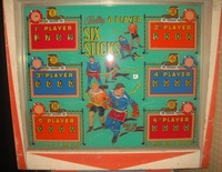 Image # 43067: Six Sticks Backglass 
(Serial number SK 1560.)