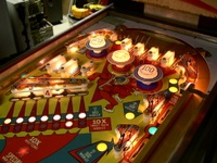 Image # 55860: Sky Jump Illuminated Upper Playfield 
(Note the Star Special is lit.)