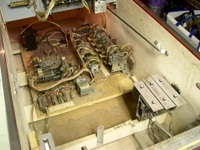 Image # 55863: Sky Jump Inside Cabinet 
(The playfield is in its service position.)
