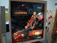 Image # 83563: Skylab Illuminated Backglass 
(Photographed at the 2014 Northwest Pinball and Arcade Show.)