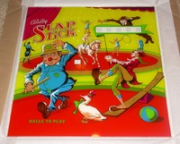 Image # 36814: Slap Stick Backglass 
(This glass is original stock.)
