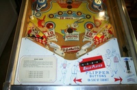 Image # 23538: Slick Chick Lower Playfield 
(On this playfield, the rubbered posts below the flippers have been moved closer to the outhole.)