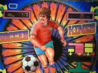 Image # 27399: Soccer Kings Alternate Backglass 
(The player's uniform has different colors than the flyer and other backglasses.)