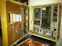 Image # 51183: Space Gambler Inside Backbox 
(Notice the older style connectors used on this solid state game.)
