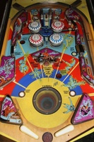 Image # 54709: Space Time Playfield 
(This game has a laminated cabinet. Serial number 5438.)
