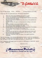 Image # 38081: Spin Wheel Sample Game - Letter To Operators 
(This letter accompanied each shipped sample game and advised operators what data to collect on location.)