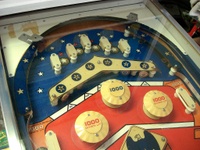 Image # 55708: Spirit of 76 Upper Playfield - Star Rollovers 
(Serial number 00109.)