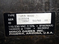 Image # 67316: Spirit of 76 Serial Number 
(Serial number 000104 located inside the coin door.)