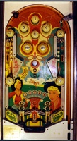 Image # 7527: Spitfire Playfield 
(The two Jet bumpers caps are not original to this game. The two triangular white plastics just below them also are not original to this game.)