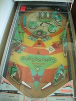 Image # 22188: Big Ben Playfield 
(The pop bumper caps on this game do not match those on the game in the flyer.)