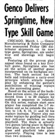 Image # 46783: Springtime Billboard New Game Announcement 
(The Billboard, Mar-8-1952, page 73)