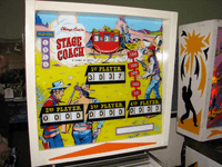 Image # 83565: Stage Coach Backglass 
(The backbox has been repainted. Serial number 2031. Photographed at the 2014 Northwest Pinball and Arcade Show.Photographed at the 2014 Northwest Pinball and Arcade Show.)