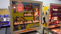 Image # 83566: Stage Coach Illuminated Backglass 
(The backbox has been repainted. Serial number 2031. Photographed at the 2014 Northwest Pinball and Arcade Show.Photographed at the 2014 Northwest Pinball and Arcade Show.)