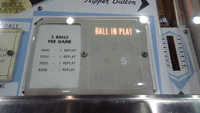 Image # 83574: Stage Coach Score Card and Ball In Play 
(Serial number 2031. Photographed at the 2014 Northwest Pinball and Arcade Show.)
