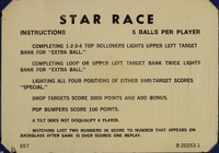 Image # 65253: Star Race Instruction Card - 5 Ball