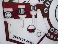 Image # 70928: Stellar Wars Original Playfield Artwork 
(Artist is Constantino Mitchell.Ink and Rubylith marker on Mylar film.Dimensions 31 inches by 44 inches.)