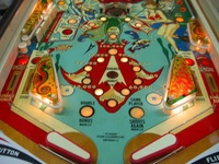 Image # 53119: Stingray Lower Playfield 
(This game has a 2-player backbox.)
