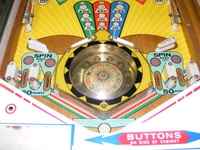 Image # 49827: Super Duo Lower Playfield 
(All the rubber rings are missing from this playfield. The captive ball is missing from the spinner. Serial number 04002.)