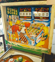 Image # 74332: Super Score Sample Game - Backglass 
(Serial number 01016 S.)