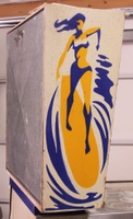 Image # 46676: Surf Champ Sample Game - Backbox - Left 
(Serial number 01261 S.)