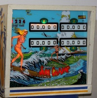 Image # 46669: Surf Champ Sample Game - Illuminated Backglass 
(Serial number 01261 S.)