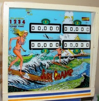 Image # 46668: Surf Champ Sample Game - Backglass 
(Serial number 01261 S.)