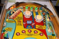 Image # 46671: Surf Champ Sample Game - Illuminated Upper Playfield 
(Serial number 01261 S.)