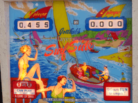 Image # 77497: Surf Side Sample Game - Illuminated Backglass 
(Serial number 01040 S.)