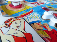 Image # 77503: Surf Side Sample Game - Playfield - Detail 
(Serial number 01040 S.)