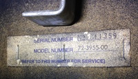 Image # 68025: Af-Tor Inside Cabinet - Model Number 
(Located inside the lower cabinet on the right wall. Serial number 11359.)