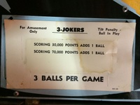 Image # 61155: 3 Jokers Score Card - 3 Ball 
(Cabinet serial number 81346.)