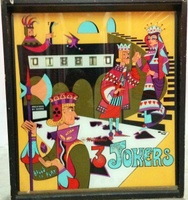Image # 61148: 3 Jokers Backglass 
(Backbox serial number 81355.)