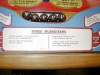 Image # 29846: Three Musketeers Instruction Card