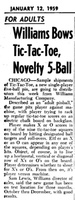 Image # 42017: Tic-Tac-Toe Billboard New Game Anouncement 
(The Billboard, Jan-12-1959, page 77)