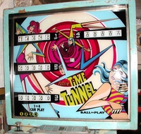 Image # 14291: Time Tunnel Backglass 
(Serial number 1028.)