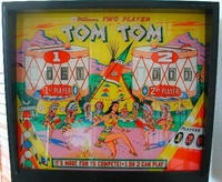 Image # 20362: Tom Tom Backglass 
(Note that the cabinet has been repainted and is not original.)