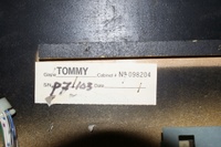 Image # 66536: The Who's Tommy Pinball Wizard Prototype - Inside Cabinet Serial Number