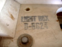 Image # 38758: Top Card Backbox Part Number 
(Part number D-8624. This lightbox (backbox) frame cost $44.00 in a 1974 part catalog. From the game with serial number 08261.)